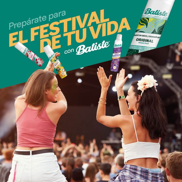 Es TEMPORADA DE FESTIVALES 🎉✨ Y esta vez, desde Batiste, no solo queremos ayudarte a poner tu cabello ready para disfrutar de cada minuto de party 💖, sino también a aprender las letras de tooodas las canciones con nuestras listas de Spotify hechas especialmente para ti y para cada Festival del 2023. 🙌🏼 
¿Quieres empezar ya? Batiste en mano (para refrescar tu pelo o para simular el micro 😜) ¡y link en bio! 🤩
#batiste #dryshampoo #beauty #festival